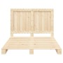 Solid pine wood bed frame with headboard 140x200 cm by , Beds and slatted bases - Ref: Foro24-3281534, Price: 195,20 €, Disco...