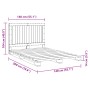 Solid pine wood bed frame with headboard 140x200 cm by , Beds and slatted bases - Ref: Foro24-3281534, Price: 195,20 €, Disco...