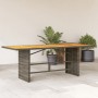 Garden table with acacia wood surface and gray rattan, 190x80x75cm. by , Garden tables - Ref: Foro24-365601, Price: 225,73 €,...