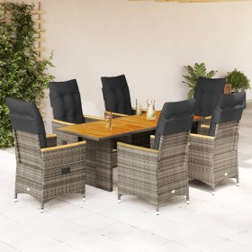 Garden dining set 7 pieces and gray synthetic rattan cushions by , Garden sets - Ref: Foro24-3276852, Price: 917,99 €, Discou...