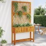 Solid acacia planter with trellis and shelf 100x32x185 cm by , Pots and planters - Ref: Foro24-364899, Price: 150,44 €, Disco...