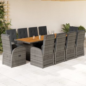 11-piece garden dining set with gray synthetic rattan cushions by , Garden sets - Ref: Foro24-3277598, Price: 1,00 €, Discoun...