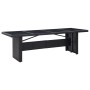 Mesa de jardín ratán sintético y vidrio negro 240x90x74 cm de vidaXL, Mesas de jardín - Ref: Foro24-310071, Precio: 231,99 €,...