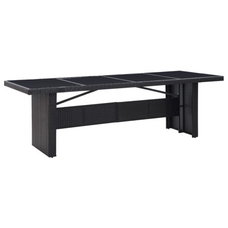 Mesa de jardín ratán sintético y vidrio negro 240x90x74 cm de vidaXL, Mesas de jardín - Ref: Foro24-310071, Precio: 231,99 €,...