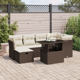 7-piece garden sofa set with brown PE rattan cushions by , Garden sets - Ref: Foro24-3274663, Price: 514,36 €, Discount: %