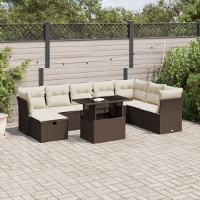 9-teiliges Gartensofa-Set und Kissen aus braunem Kunststoff-Rattan. von , Gartensets - Ref: Foro24-3274713, Preis: 626,50 €, ...