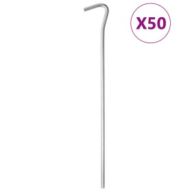 Clavijas para tienda 50 uds acero galvanizado 23 cm Ø5 mm de , Accesorios para tiendas de campaña - Ref: Foro24-4009332, Prec...