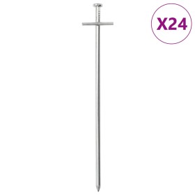 Clavijas para tienda 24 uds acero galvanizado 23 cm Ø6 mm de , Accesorios para tiendas de campaña - Ref: Foro24-4009339, Prec...