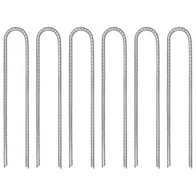 6 units of U-shaped tent pegs, galvanized steel, 30 cm long, Ø7 mm. by , Tent Accessories - Ref: Foro24-4009345, Price: 15,85...