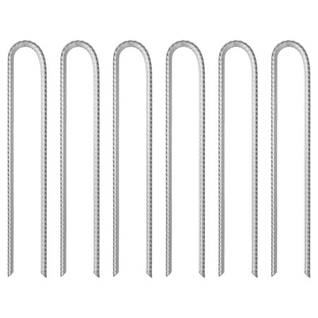 U-shaped tent pegs 6 pcs galvanized steel 37 cm Ø10 mm by , Tent Accessories - Ref: Foro24-4009347, Price: 25,79 €, Discount: %