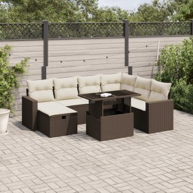 Set aus 8-teiligen Gartensofas und Kissen aus braunem Kunststoff-Rattan. von , Gartensets - Ref: Foro24-3274843, Preis: 581,6...