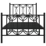 Bed frame with black metal headboard and footboard 90x190 cm by , Beds and slatted bases - Ref: Foro24-376138, Price: 86,08 €...