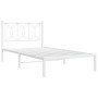 Metal bed frame with white headboard 107x203 cm by , Beds and slatted bases - Ref: Foro24-376173, Price: 81,99 €, Discount: %