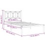 Metal bed frame with white headboard 107x203 cm by , Beds and slatted bases - Ref: Foro24-376173, Price: 81,99 €, Discount: %