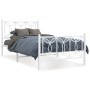 Metal bed frame with white headboard and footboard 100x200 cm by , Beds and slatted bases - Ref: Foro24-376190, Price: 93,41 ...