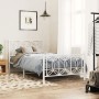 Metal bed frame with white headboard and footboard 100x200 cm by , Beds and slatted bases - Ref: Foro24-376190, Price: 93,41 ...