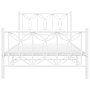 Metal bed frame with white headboard and footboard 100x200 cm by , Beds and slatted bases - Ref: Foro24-376190, Price: 93,41 ...