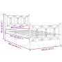 Metal bed frame with white headboard and footboard 100x200 cm by , Beds and slatted bases - Ref: Foro24-376190, Price: 93,41 ...