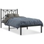 Estructura de cama con cabecero metal negro 80x200 cm de , Camas y somieres - Ref: Foro24-376119, Precio: 72,38 €, Descuento: %