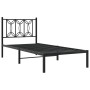 Estructura de cama con cabecero metal negro 80x200 cm de , Camas y somieres - Ref: Foro24-376119, Precio: 72,38 €, Descuento: %