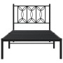 Estructura de cama con cabecero metal negro 80x200 cm de , Camas y somieres - Ref: Foro24-376119, Precio: 72,38 €, Descuento: %