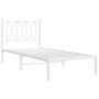 Metal bed frame with white headboard 75x190 cm by , Beds and slatted bases - Ref: Foro24-376167, Price: 70,99 €, Discount: %