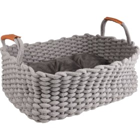 FLAMINGO Pet basket and cushion Enya rectangular gray 45x32x18 cm by FLAMINGO, Cat beds - Ref: Foro24-432018, Price: 71,99 €,...