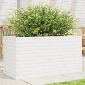 Jardinera de madera maciza de pino blanca 90x40x46 cm de , Maceteros y jardineras - Ref: Foro24-3282445, Precio: 147,99 €, De...