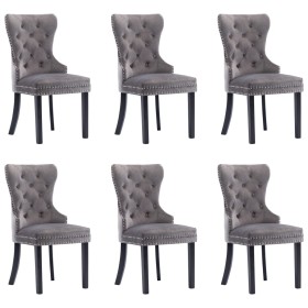 Dining chairs 6 units gray velvet by vidaXL, dining chairs - Ref: Foro24-3055874, Price: 871,99 €, Discount: %