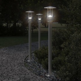 Außen-Stehlampen, 3 Stück, Edelstahl, 100 cm. von , Außenbeleuchtung - Ref: Foro24-4006352, Preis: 111,99 €, Rabatt: %