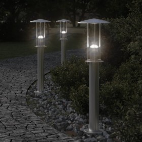 Outdoor floor lamps, 3 units, stainless steel, 60 cm by , Outdoor lighting - Ref: Foro24-4006350, Price: 88,99 €, Discount: %