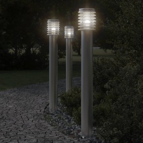 Outdoor floor lamp made of silver stainless steel, 110 cm. by , Outdoor lighting - Ref: Foro24-4006359, Price: 49,99 €, Disco...