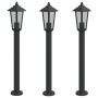 Outdoor floor lamps 3 pcs stainless steel black 80cm by , Outdoor lighting - Ref: Foro24-4006386, Price: 98,84 €, Discount: %