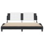 Estructura cama con LED cuero sintético negro blanco 180x200 cm de , Camas y somieres - Ref: Foro24-3214209, Precio: 205,06 €...