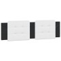 Estructura cama con LED cuero sintético negro blanco 180x200 cm de , Camas y somieres - Ref: Foro24-3214209, Precio: 205,06 €...