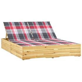 Tumbona doble y cojines madera de pino impregnada de , Tumbonas - Ref: Foro24-3065982, Precio: 323,84 €, Descuento: %