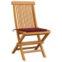 Garden chairs 2 units with red wine cushions teak wood by , Garden chairs - Ref: Foro24-3062469, Price: 135,79 €, Discount: %