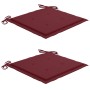 Garden chairs 2 units with red wine cushions teak wood by , Garden chairs - Ref: Foro24-3062469, Price: 135,79 €, Discount: %