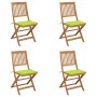 Folding garden chairs 4 units and solid acacia wood cushions by , Garden chairs - Ref: Foro24-3064682, Price: 202,49 €, Disco...