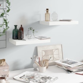 Floating wall shelf 2 units glossy white MDF 40x23x3.8 cm by vidaXL, Shelves and shelves - Ref: Foro24-323743, Price: 30,19 €...