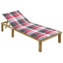 Lounger with checkered pattern cushion made of impregnated pine wood by , Loungers - Ref: Foro24-3065832, Price: 122,19 €, Di...