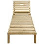 Lounger with checkered pattern cushion made of impregnated pine wood by , Loungers - Ref: Foro24-3065832, Price: 122,19 €, Di...