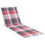 Lounger with checkered pattern cushion made of impregnated pine wood by , Loungers - Ref: Foro24-3065832, Price: 122,19 €, Di...