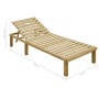 Lounger with checkered pattern cushion made of impregnated pine wood by , Loungers - Ref: Foro24-3065832, Price: 122,19 €, Di...