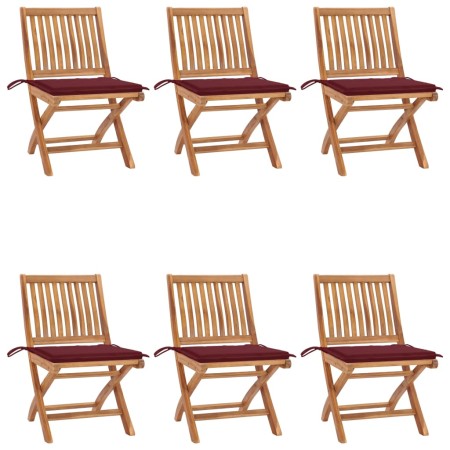 Folding garden chairs 6 pcs solid teak wood with cushions by , Garden chairs - Ref: Foro24-3072843, Price: 503,87 €, Discount: %