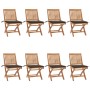 Folding garden chairs 8 pcs solid teak wood with cushions by , Garden chairs - Ref: Foro24-3072869, Price: 685,21 €, Discount: %