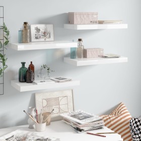 Floating wall shelf 4 pcs glossy white MDF 50x23x3.8 cm by vidaXL, Shelves and shelves - Ref: Foro24-323747, Price: 49,72 €, ...