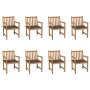 Garden chairs 8 units solid teak wood taupe cushions by , Garden chairs - Ref: Foro24-3073066, Price: 1,00 €, Discount: %