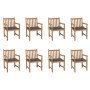 Garden chairs 8 pcs solid teak wood with anthracite cushions by , Garden chairs - Ref: Foro24-3073058, Price: 1,00 €, Discoun...