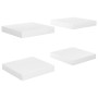 Floating wall shelf set of 4 units in glossy white MDF 23x23.5x3.8cm by vidaXL, Shelves and shelves - Ref: Foro24-323741, Pri...